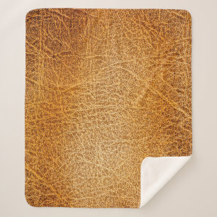 Cobertor Sherpa Couro Marrom: Fechamento Detalhado da Textura