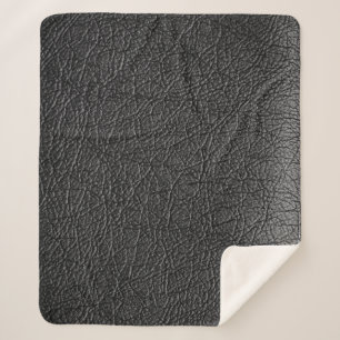 Cobertor Sherpa Couro preto: textura em tela fechada.