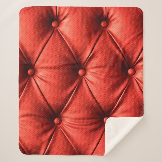 Cobertor Sherpa Couro vermelho, textura (Frente)