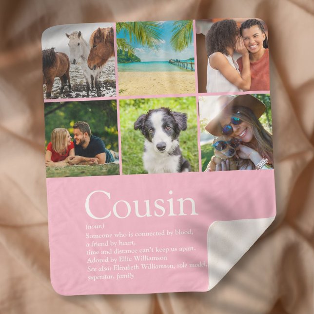 Cobertor Sherpa Cousin Modern Girly Pink Photo Collcollice (Cousin Modern Girly Pink Photo Collage Fun Sherpa Blanket)