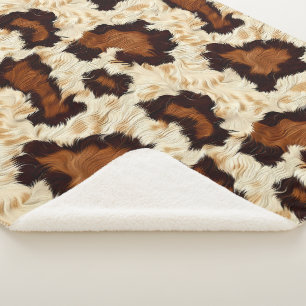 Cobertor Sherpa Cowhide Sherpa Fleece Blanket