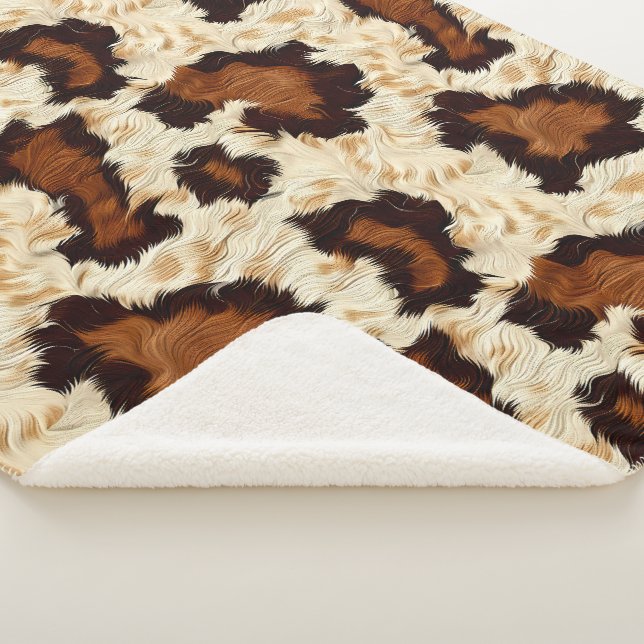 Cobertor Sherpa Cowhide Sherpa Fleece Blanket (3/4)