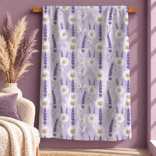Cobertor Sherpa Cozinha Branca Sem Tempos Elegante Daisy Lavanda