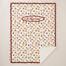 Cozy Autumn Sherpa Blanket Com Folhetos de outono