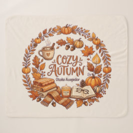 Cobertor Sherpa Cozy Autumn Wreath / Otoño Acogedor