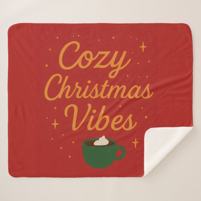 Cobertor Sherpa Cozy Christmas Vibes (Frente (Horizontal))