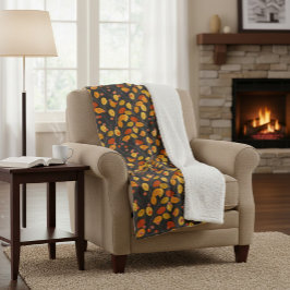 Cobertor Sherpa Cozy Fall Sherpa Blanket com Folhas de outono