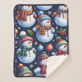 Cobertor Sherpa Cozy Festive Snowman