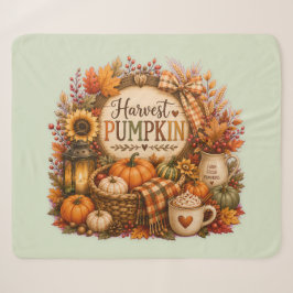 Cobertor Sherpa Cozy Harvest Pumpkin / Cosecha Acogedora