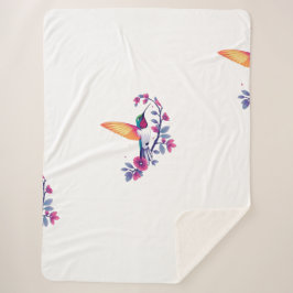 Cobertor Sherpa Cozy Hummingbird e Floral