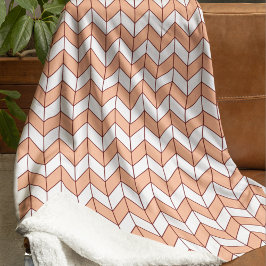 Cobertor Sherpa Cozy Peach Burgundy Herringbone