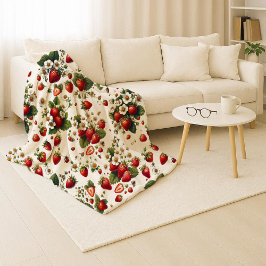 Cobertor Sherpa Cozy Strawberry Botanical Sherpa Blanket