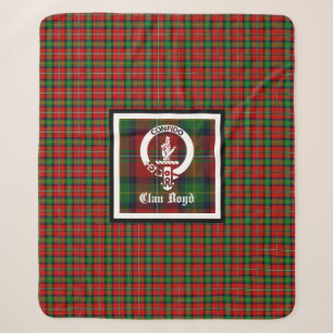 Cobertor Sherpa Crachá Clan Boyd Crest e Tartan