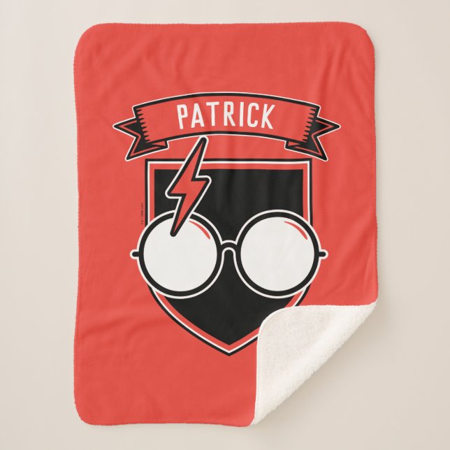 Cobertor Sherpa Crachá HARRY POTTER™ Personalizado (Frente)