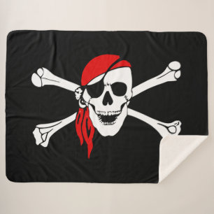 Cobertor Sherpa Crânio de Pirata e Crossbones