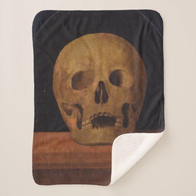 Cobertor Sherpa Crânio humano (por Mariotto Albertinelli) (Frente)