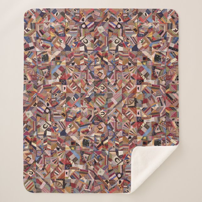 Cobertor Sherpa Crazy Cat Quilt Sherpa Blanket médio de 50" x 60" (Frente)