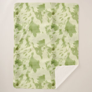 Cobertor Sherpa Cream Cowhide Verde