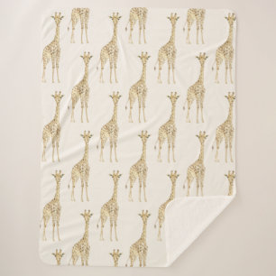 Cobertor Sherpa Cream Cute Girafas