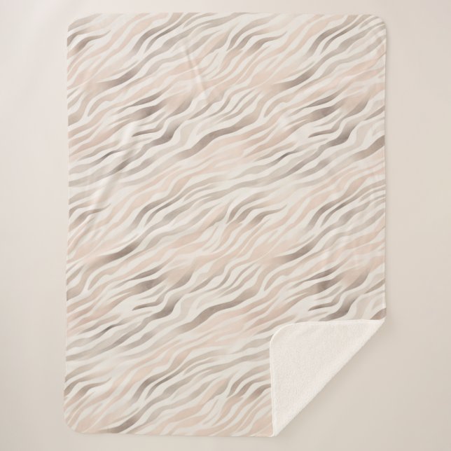 Cobertor Sherpa Creme-Zebra, cor-de-rosa (Frente)