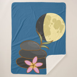 Cobertor Sherpa "Crescent Harmony: Balancing Stones and Nature"