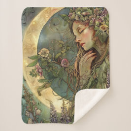 Cobertor Sherpa Crescent Moon Ostara