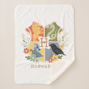Cobertor Sherpa Crest HOGWARTS™ Magical Blooms