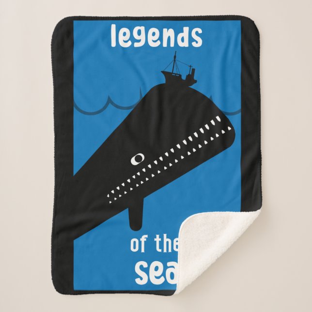 Cobertor Sherpa Crianças Bonitas Mobilizam Monstro Do Mar Dick (Frente)