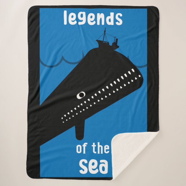 Cobertor Sherpa Crianças Bonitas Mobilizam Monstro Do Mar Dick (Frente)