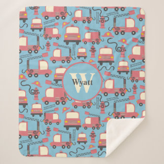 Cobertor Sherpa Crianças de Bombeiros Vermelhos Personalizadas