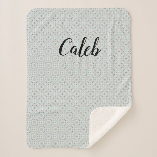 Cobertor Sherpa Crianças de padrão Seashell personalizáveis (Frente)