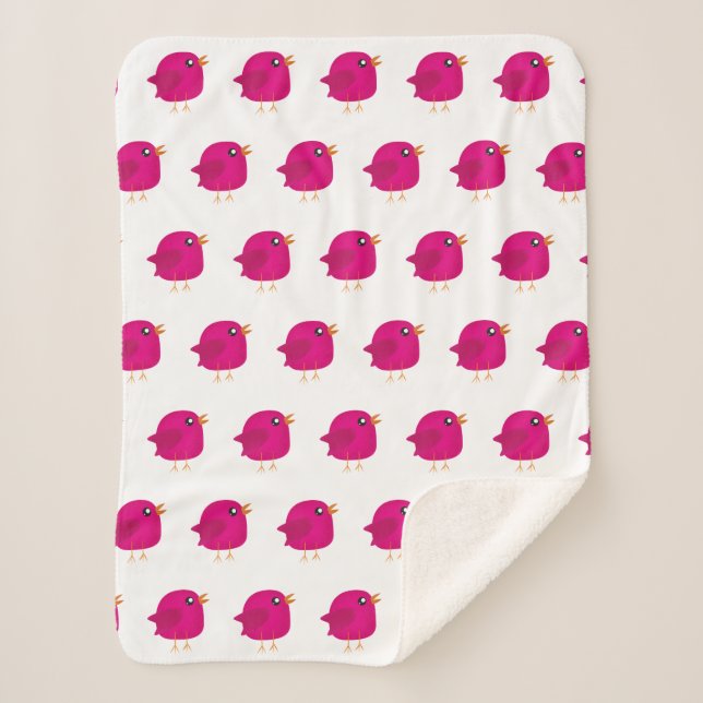 Cobertor Sherpa Crianças, passarinho fofo (Frente)