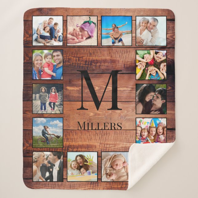 Cobertor Sherpa Crie seu quartel-general russo de colagem de fotos (Frente)