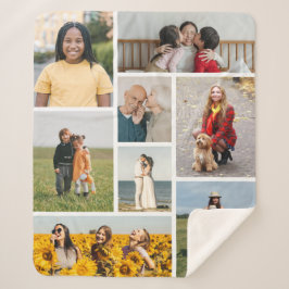 Cobertor Sherpa Crie sua própria colagem de 8 fotos