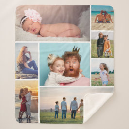 Cobertor Sherpa Crie sua própria colagem de 8 fotos