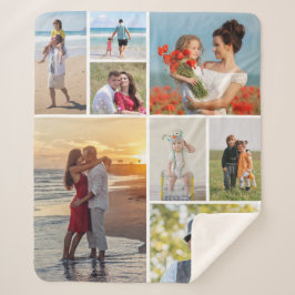 Cobertor Sherpa Crie sua própria colagem de 8 fotos