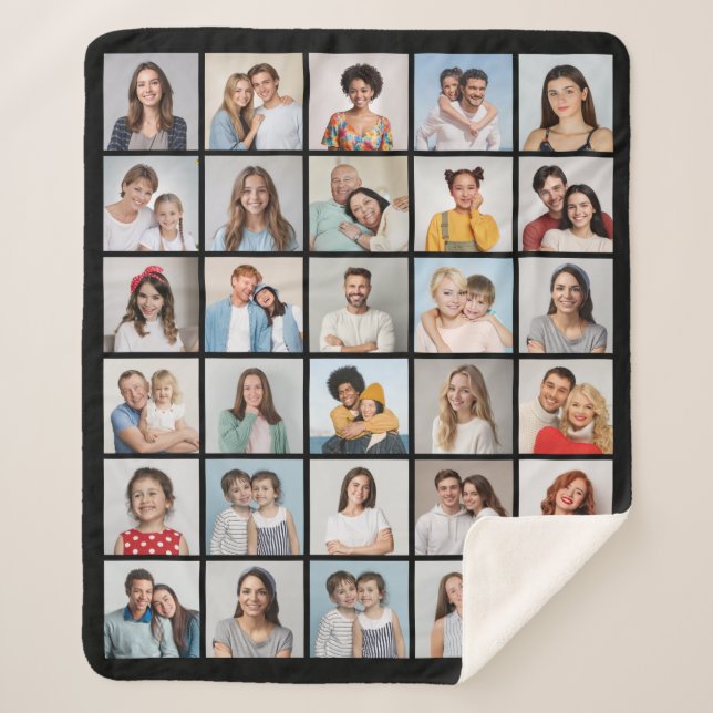 Cobertor Sherpa Crie sua própria colagem de fotos 30 (Frente)
