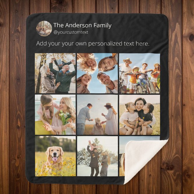 Cobertor Sherpa Crie sua própria colagem de fotos de mídia social (Criador carregado)