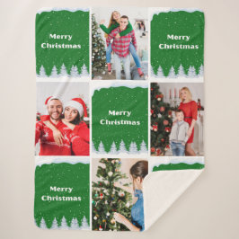 Cobertor Sherpa Crie Sua Própria Colagem de Fotos de Natal