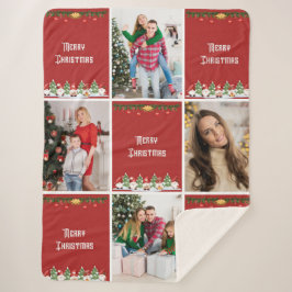 Cobertor Sherpa Crie Sua Própria Colagem de Fotos de Natal