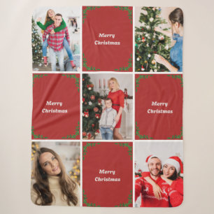 Cobertor Sherpa Crie sua própria colagem de fotos de Natal