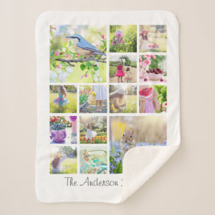 Cobertor Sherpa Crie sua própria coleção personalizada de fotos da