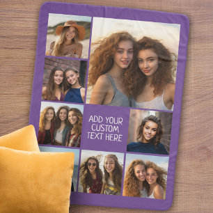 Cobertor Sherpa Crie uma colagem de fotos personalizada com 8 foto