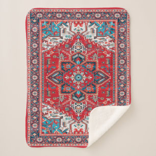 Cobertor Sherpa Crimson Heirloom: Arte do Rug do Patrimônio Marroq