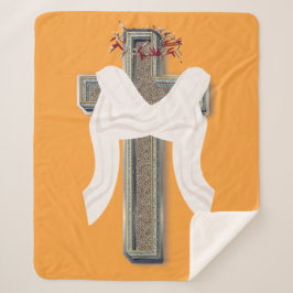 Cobertor Sherpa Cross Sherpa Blanket com Fundo Laranja