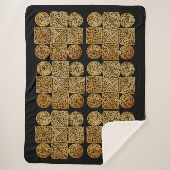 Cobertor Sherpa Cruz Céltica de Knotwork (Frente)