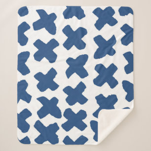 Cobertor Sherpa Cruzes Shibori: Padrão do Indigo Batik