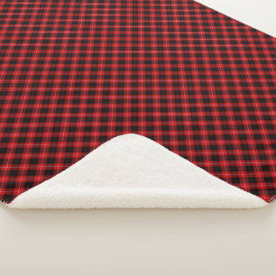 Cobertor Sherpa Cunningham Tartan Red Xadrez Negra