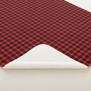 Cobertor Sherpa Cunningham Tartan Red Xadrez Negra