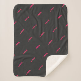 Cobertor Sherpa Cupcake Rosa Texto Personalizado Preto
